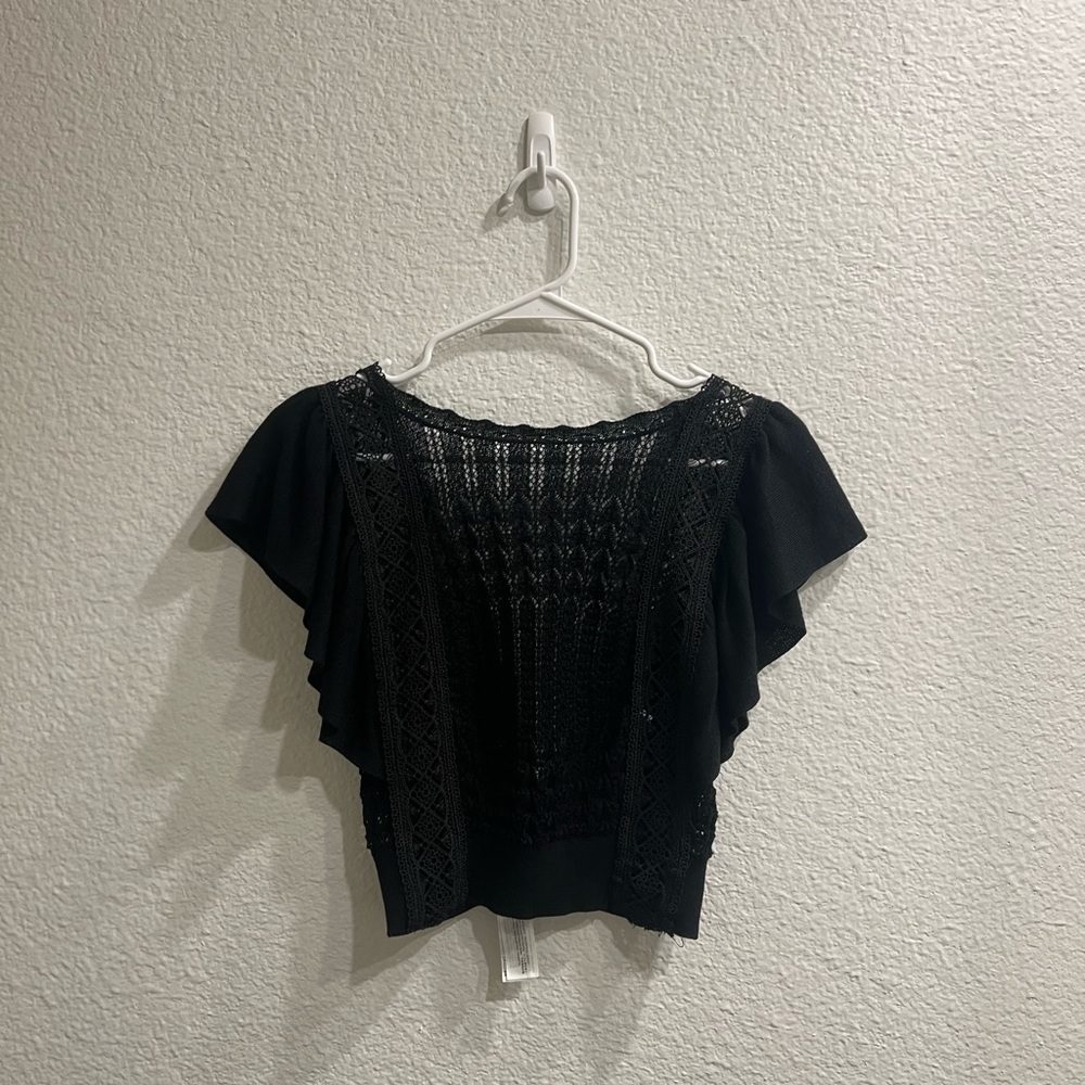 Zara Black Lace Knit Top